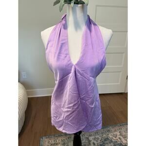 Vici Purple Satin Halter Top- size medium